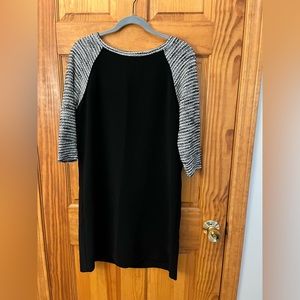 LOFT sweater sleeve black dress